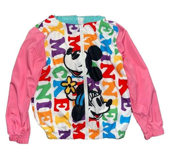 Disney Other - Disney World Mickey and Minnie Mouse All-Over Print Hooded Windbreaker Jacket